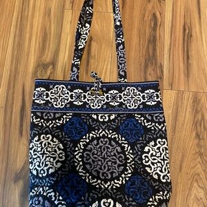 Vera Bradley Blue Black White Quilted Tote